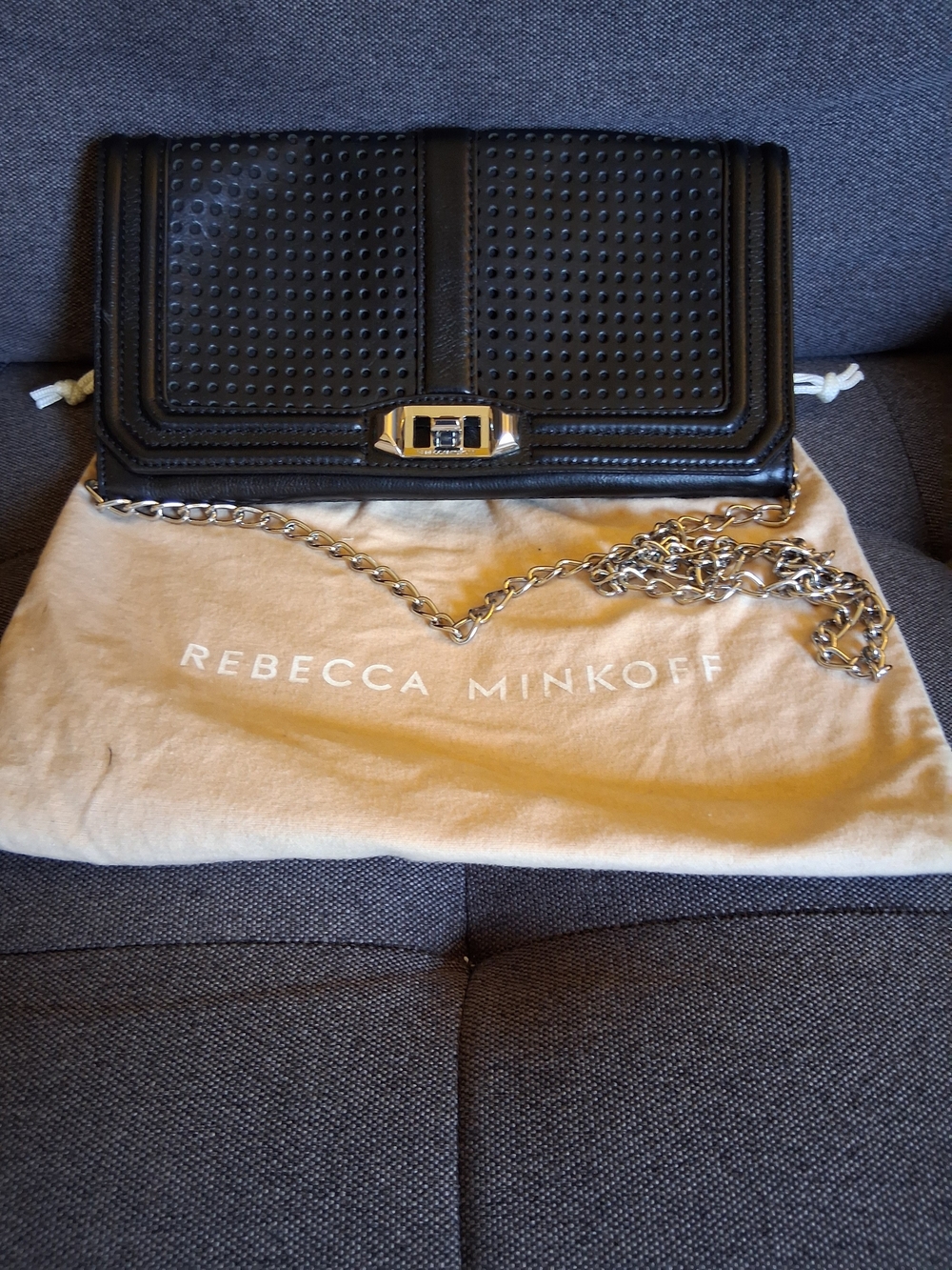 Rebecca Minkoff Black Quilted Leather Chain Shoulder Bag